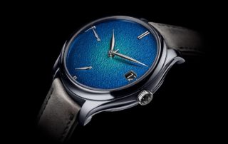 H. Moser Endeavour Perpetual Calendar Tantalum Blue Enamel Cover