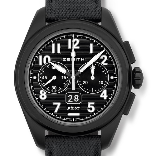 Zenith Pilot Big Date Flyback Ceramic Ref. 49.4000.3652.21.I001 schwarzes Band Zenith Pilot Big Date Flyback Ceramic Ref. 49.4000.3652.21.I001 schwarzes Band