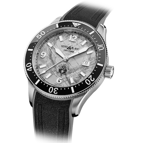 Montblanc 1858 Iced Sea Automatic Date Front Kautschukband Montblanc 1858 Iced Sea Automatic Date Front Kautschukband