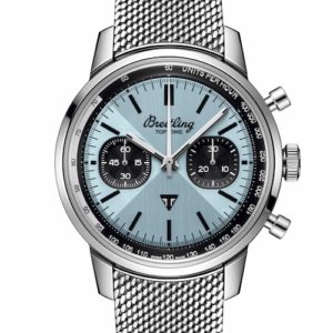 Auch eine geflochtenes Milanaise-Band aus Edelstahl ist für die Breitling Top Time B01 Triumph erhältlich.