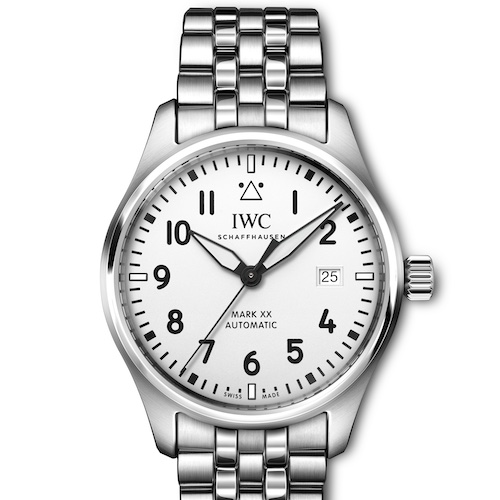 IWC Schaffhausen Mark XX IW328208 Die IWC Mark XX an einem fünfreihigen Armband aus Edelstahl.