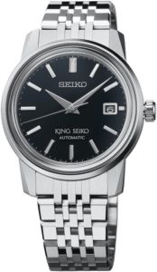 Die Referenz SJE091J1 der King Seiko mit schwarzem Zifferblatt hat eine Bauhöhe von 10,7 Millimeter.