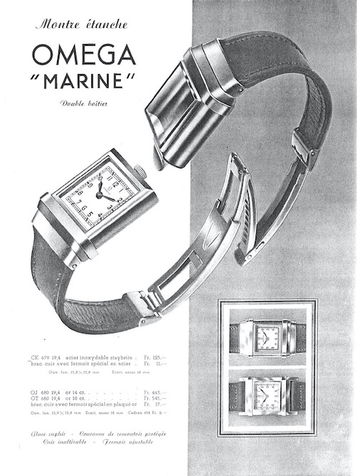 Die Omega Marine aus dem Jahr 1932 in ihrem patentierten Gehäuse.