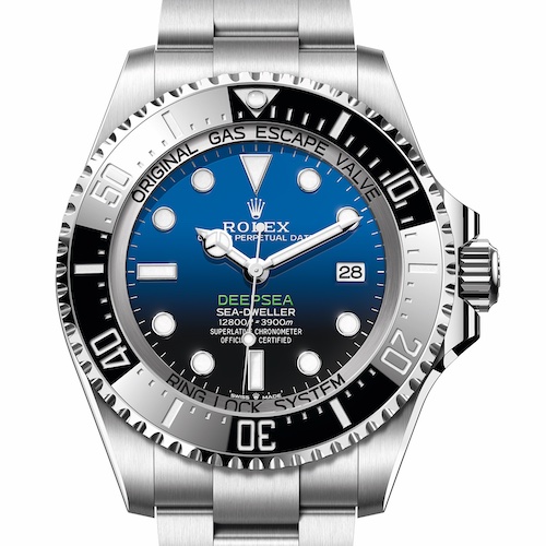 Rolex Deepsea m136660 Die Rolex Deepsea D-Sub besitzt einen Farbverlauf von Blau nach Schwarz.