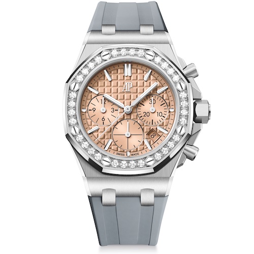 Audemars Piguet Royal Oak Offshore Edelstahl 26231ST.ZZ.A178CA.01 Das graue Kautschukband lässt sich durch ein Wechselsystem gegen ein dunkelgraues Kautschukband tauschen.