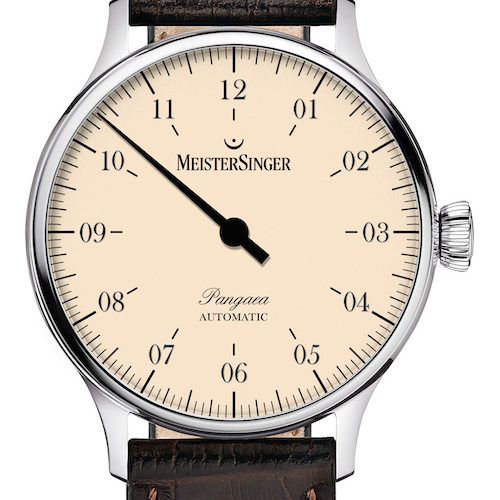 Meistersinger PM9903 SG02 Die Pangaea ist auch mit elfenbeinfarbenem Zifferblatt erhältlich.