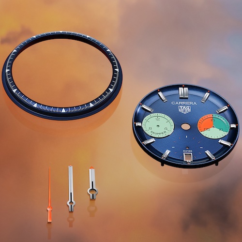 TAG Heuer Carrera Skipper CBS2213FN6002 Der Sekundenzeiger des Chronographen ist in kräftigem Orange gehalten.