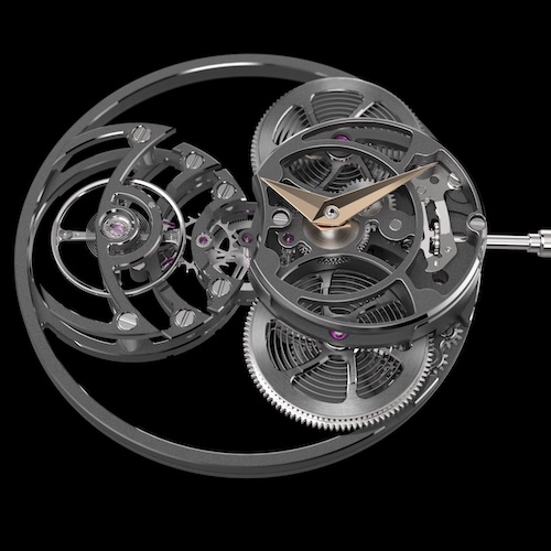 Artya Purity Kaliber Frontseite Das Handaufzugkaliber besitzt zwei Federhäuser.