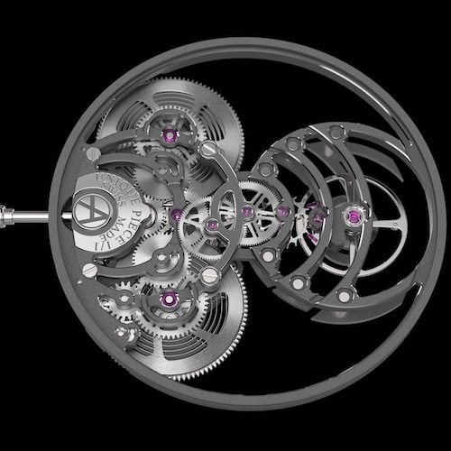 Artya Purity Kaliber Rückseite Das Manufakturkaliber ist von Hand mit anglierten Kanten versehen.