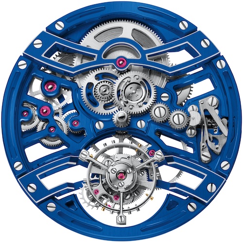 Audemars Piguet Kaliber 2972 Zifferblattseite Das automatische Kaliber 2972 ist in einem kräftigen Blauton gehalten.