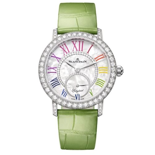 Blancpain Ladybird Apfelgrün 3661a-1954-95A Jedes Armband ist mit einem Schnellwechselsystem ausgestattet und mit Falt- oder Dornschließe erhältlich.