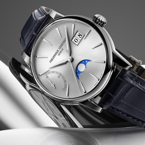 Frédérique Constant FC-735S3H6 Classic Power Reserve Big Date Manufacture Edelstahl silberfarben Die Edelstahlversion ist auch mit einem silberfarbenen Zifferblatt erhältlich.