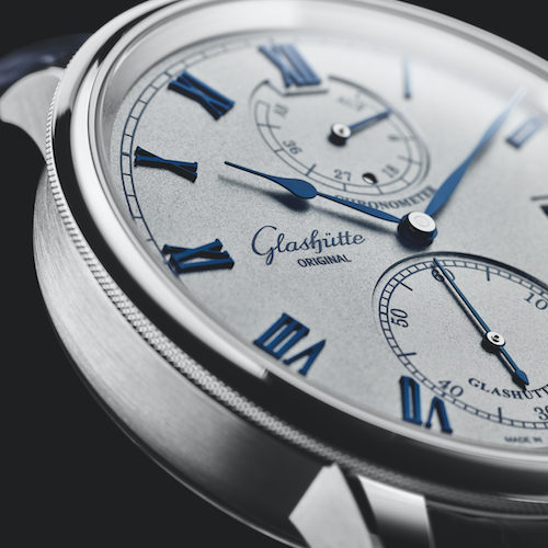 Glashütte Original Senator Chronometer 1-58-08-01-04-61 Detail 2 Die Kleine Sekunde befindet sich in einer leichten Vertiefung bei sechs Uhr.