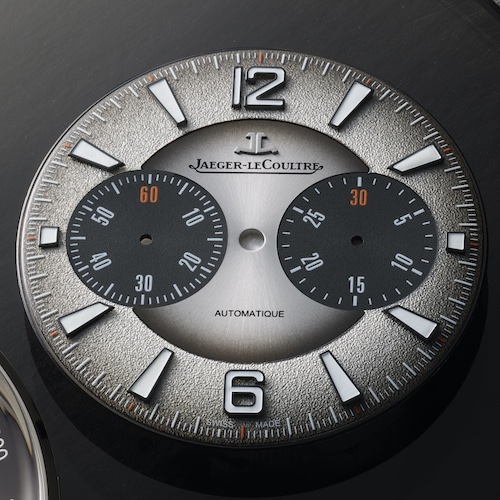 Jaeger-LeCoultre Polaris Chronograph 2023 Q9028181 graues Zifferblatt Die Zifferblätter des Polaris Chronographen werden zuerst mit Klarlack beschichet.