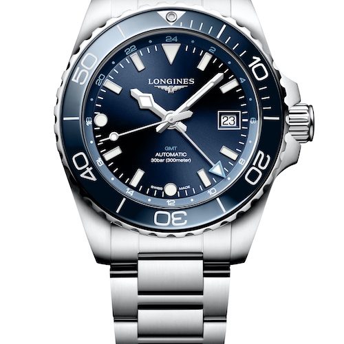 Longines Hydroconquest Blau Edelstahl L3.790.4.96.6 Die einseitig drehbare Lünette besteht aus Keramik.