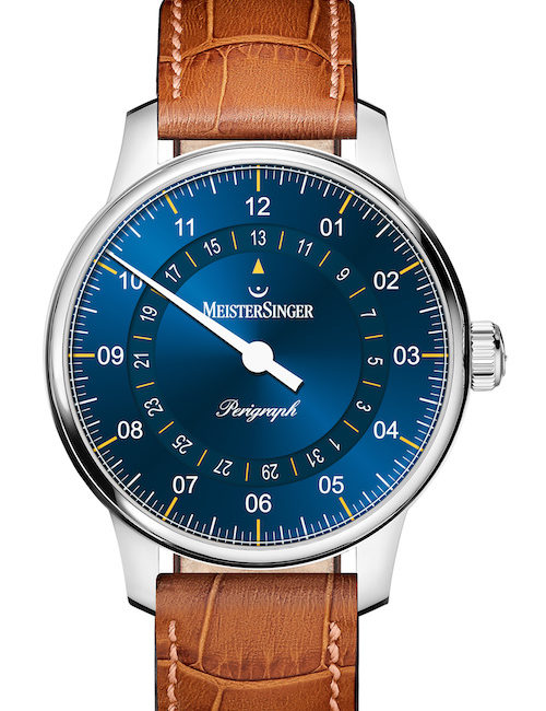 Meistersinger Perigraph 38 MM S-BM1118-SVSL118 Die Perigraph von Meistersinger an einem braunen Kalbslederband.