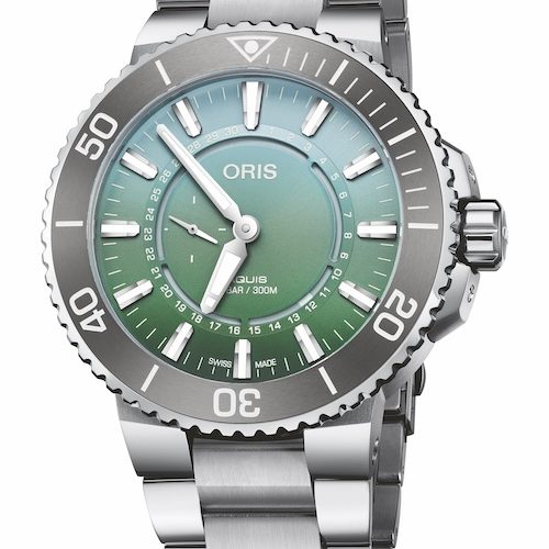 Oris Datt Watt Limited Edition II 01 743 7734 4197 Edelstahlband Die Oris Datt Watt Limited Edition II am dreireihigen Edelstahlband. Es besitzt eine Sicherheitsfaltschließe mit Verlängerungsmöglichkeit.