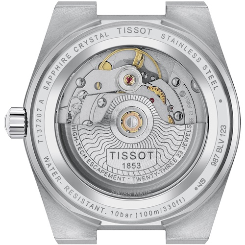 Tissot Powermatic 80 T137_207_11_351_00_B1 Edelstahl Das automatische Powermatic 80 Kaliber besitzt eine amagnetische Nivachron-Spirale.