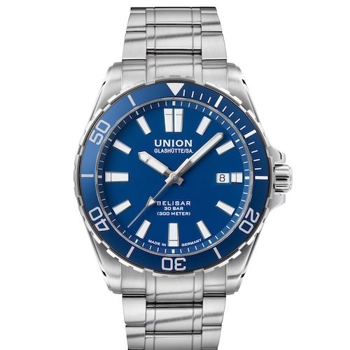 Union Glashuette Belisar Datum Sport_Pro_D014.907.11.041.00_Belisar_Datum Sport Pro Blau Edelstahl Die Union Glashütte Belisar Datum Sport Pro mit blauem Zifferblatt und blauer Drehlünette.