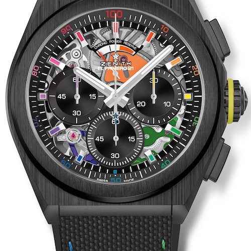 Zenith Defy 21 49.9013.9004.21.R952 Schwarz Die schwarze Version der Defy El Primero 21 Chroma II ist mikrogestrahlt.