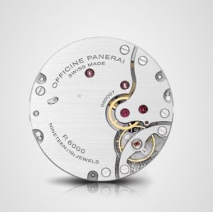 Das Panerai Kaliber P.9000 ist ein Handaufzugwerk mit einer Gangautonomie von drei Tagen.
