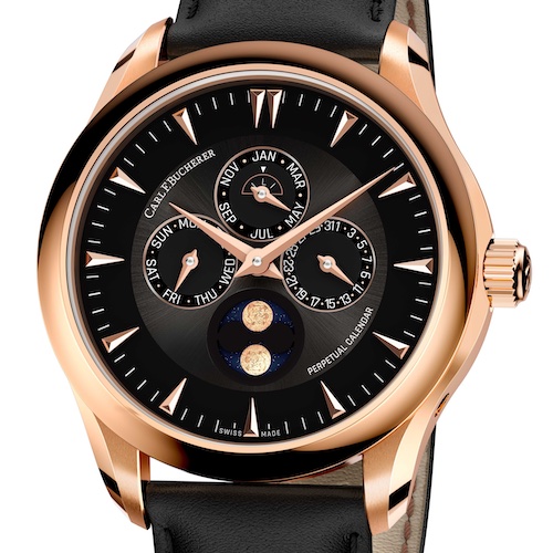 Carl F. Bucherer Manero Peripheral Perpetual Calendar 00-10916-03-33-01 Der Ewige Kalender von Carl F. Bucherer mit schwarzem Zifferblatt.