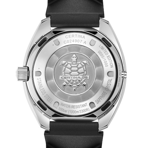 Certina DS Super PH1000M C024.907.17.281.10 Boden Der Gehäuseboden ist mit dem Schildkrötenmotiv graviert.
