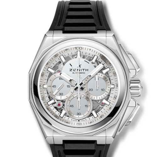 Zenith Soldat Defy Extreme Mirror 03.9102.9004.90.I300 Kautschuk Durch das Wechselsystem lassen sich die drei Bänder ohne Werkzeug tauschen.