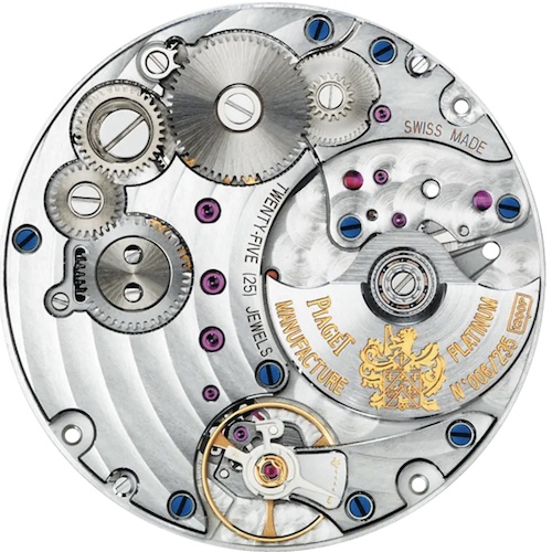 Piaget Kaliber 1200 Das Kaliber 1200 von Piaget gilt mit 2,35 Millimetern Bauhöhe als ultraflach.