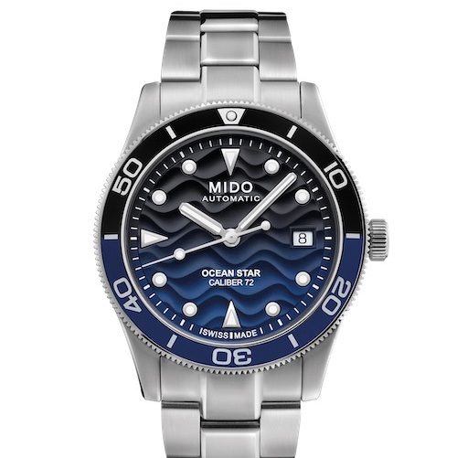 MIDO Ocean Star 39_1.190 Euro UVP_M026.907.11.041.00 Die Mido Ocean Star 39 mit einem Verlauf auf dem Zifferblatt von Schwarz zu Marineblau.