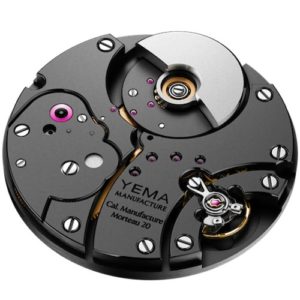 Das Manufakturkaliber CMM 2.0 besitzt einen Mikrorotor aus Wolfram.