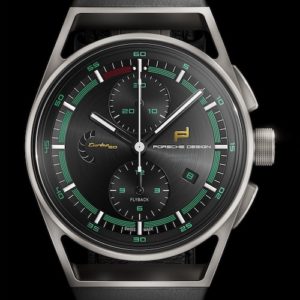 Der Chronograph 911 Turbo 50 Jahre in der Heritage Design Edition besitzt phosphorgrüne Farbringe.