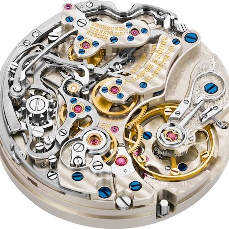 A.Lange & Söhne Datograph Up/Down 405.047 Hampton Court Kaliber 951.6 Das Handaufzugkaliber L951.6 ist mit 18.800 Halbschwingungen in der Stunde getaktet.