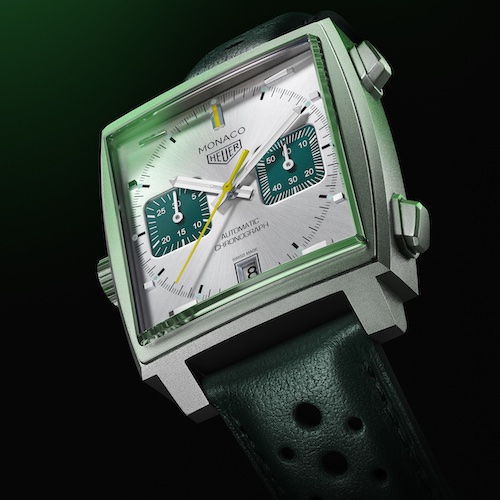 Der Monaco Chronograph von TAG Heuer ist jetzt auch in Breitish Racing Green erhältlich.