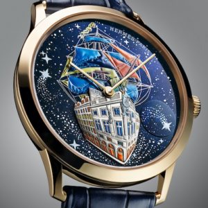 Die Slim d'Hermes Flagship verbindet Miniaturmalerei mit Gravurkunst.