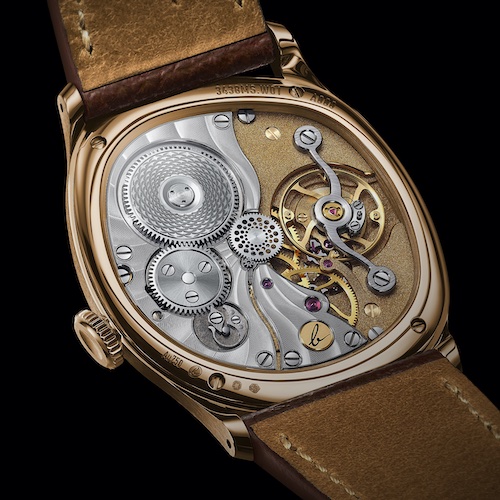 Berneron Mirage Sienna gphg 2024 Das Uhrwerk der Mirage Sienna von Berneron ist eine Vollgoldkonstruktion.