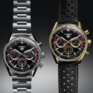 Die TAG Heuer Carrera Chronosprint x Porsche Rallye ist in Edelstahl und Gelbgold erhältlich.