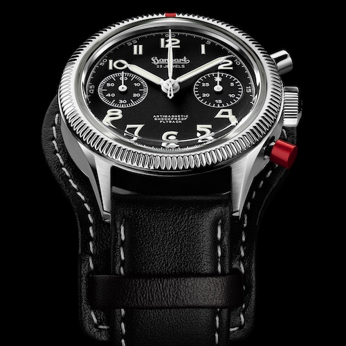 Hanhart ES417 Heritage 39 MM Leder mit Unterband