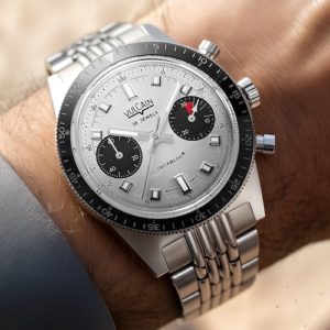 Vulcain Skindiver Chronograph weiss Stahlband