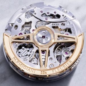 Das automatische Chronographenkaliber ist mit 36.000 Halbschwingungen getaktet.
