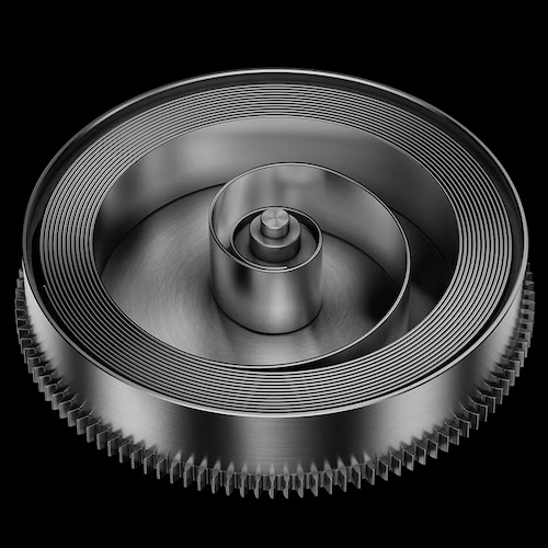 Yema CMM.10 Federhaus Das Federhaus des CMM.10 sichert die Energie für 70 Stunden.
