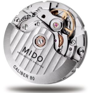 Das Mido Kaliber 80 besitzt eine amagnetische Unruhspirale aus Nivachron.