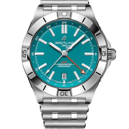 Breitling Chronomat GMT 40_3_A32398B11L1A1_US_NFL_MIAMI_DOLPHINS Breitling Chronomat Automatic GMT 40 NFL Miami Dolphins