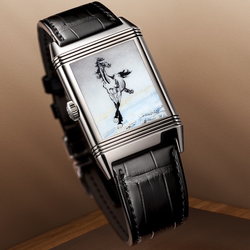Jaeger-LeCoultre Reverso_Tribute_Enamel_Xu_Beihong_Q39334b3 Galoppierendes Pferd Die Miniaturmalerei mit dem Motiv »Galoppierendes Pferd«.