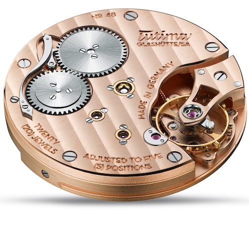 Tutima Kaliber 617 Das Handauzugkaliber 617 von Tutima Glashütte besitzt eine Glashütter Dreiviertelplatine.