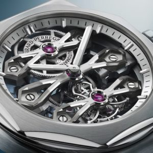 Das Kaliber GP9620 ist mit 418 handpolierten Abschrägungen versehen, von denen 362 Innenwinkel sind.