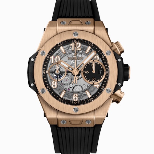 Hublot Big Bang Unico King Gold Ceramic 42 Millimeter Das Schaltrad des Hublot Unico HUB1280 ist von der Vorderseite aus sichtbar.