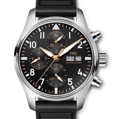 IWC Pilots Watch Chronograph 41 Das IWC Kaliber 69380 kommt in den Chronographen der Fliegeruhren und der Portugieser-Familie zum Einsatz.