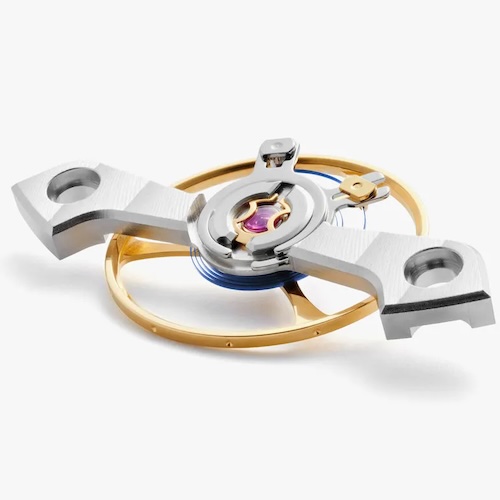 Nomos nennt seine Hemmung »Swing-System« und stattet sie mit einer temperaturgebläuten Unruhspirale aus.