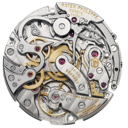 Patek Philippe Kaliber CH 29‑535 PS Das Patek Philippe Kaliber CH 29‑535 PS ist ein Handaufzugwerk mit horizontaler Kupplung.
